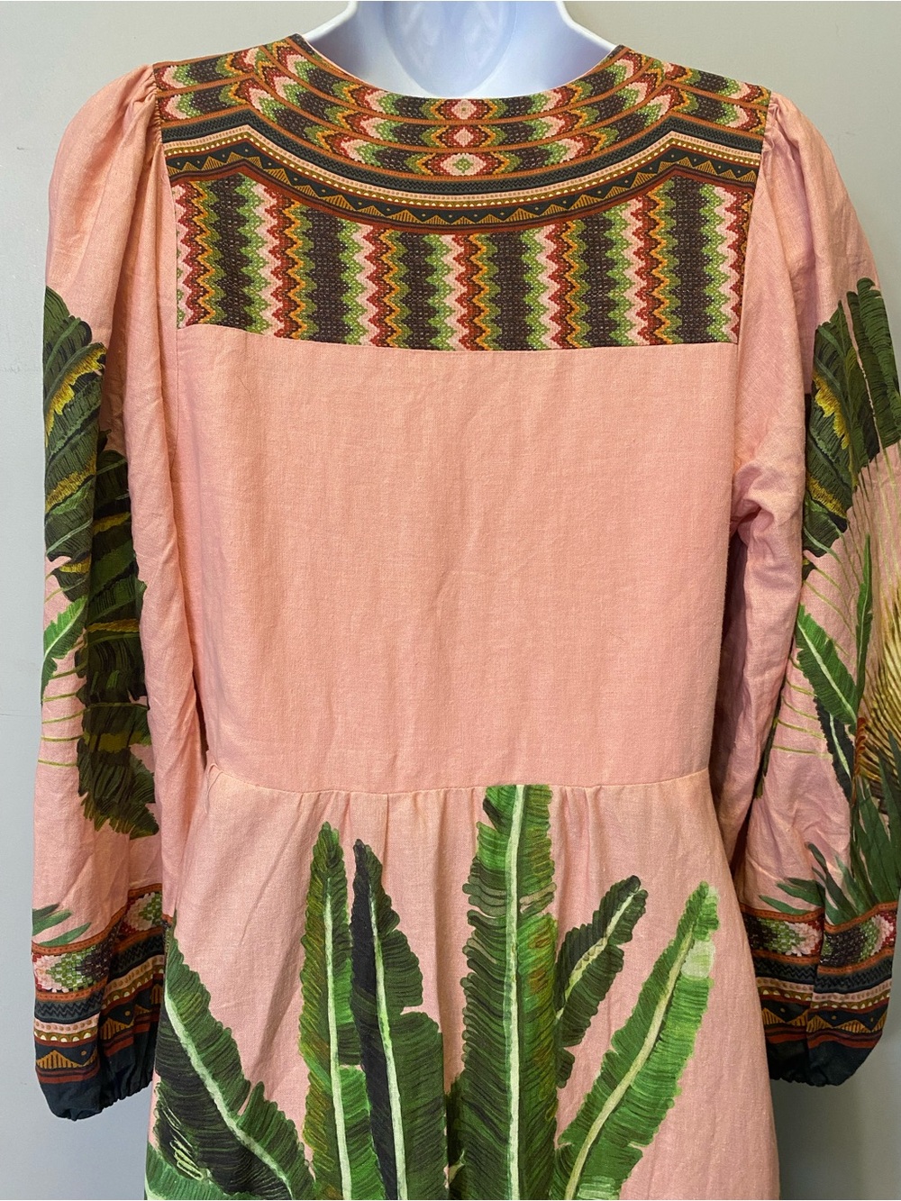 FARM RIO Amazonia Forest Linen Blend Tropical Maxi Dress S - Picture 9 of 16